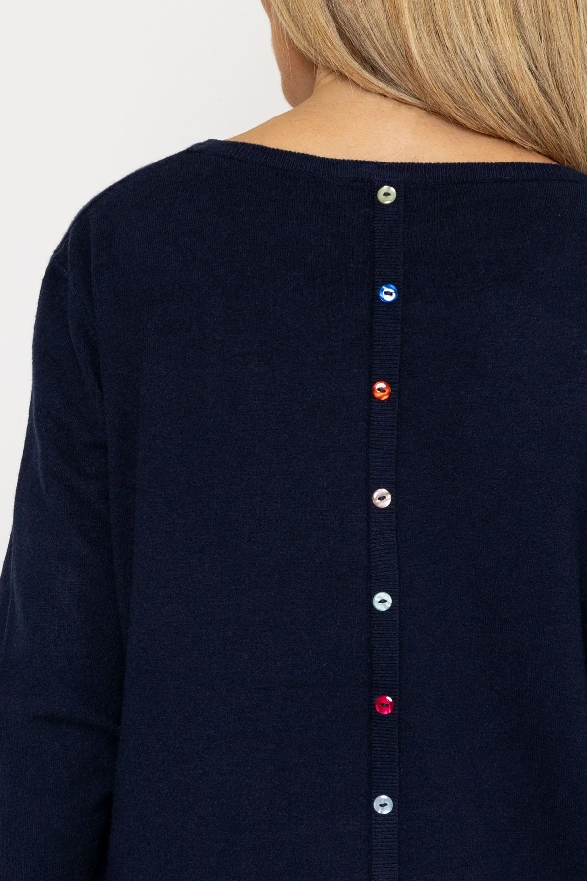 Button Detail Knit in Navy