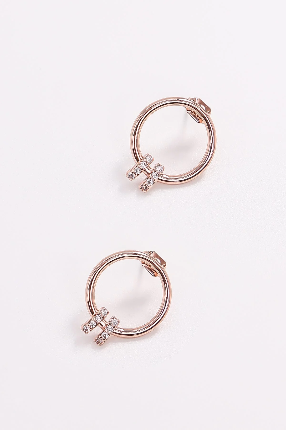 Rose Gold Double Bar Earrings