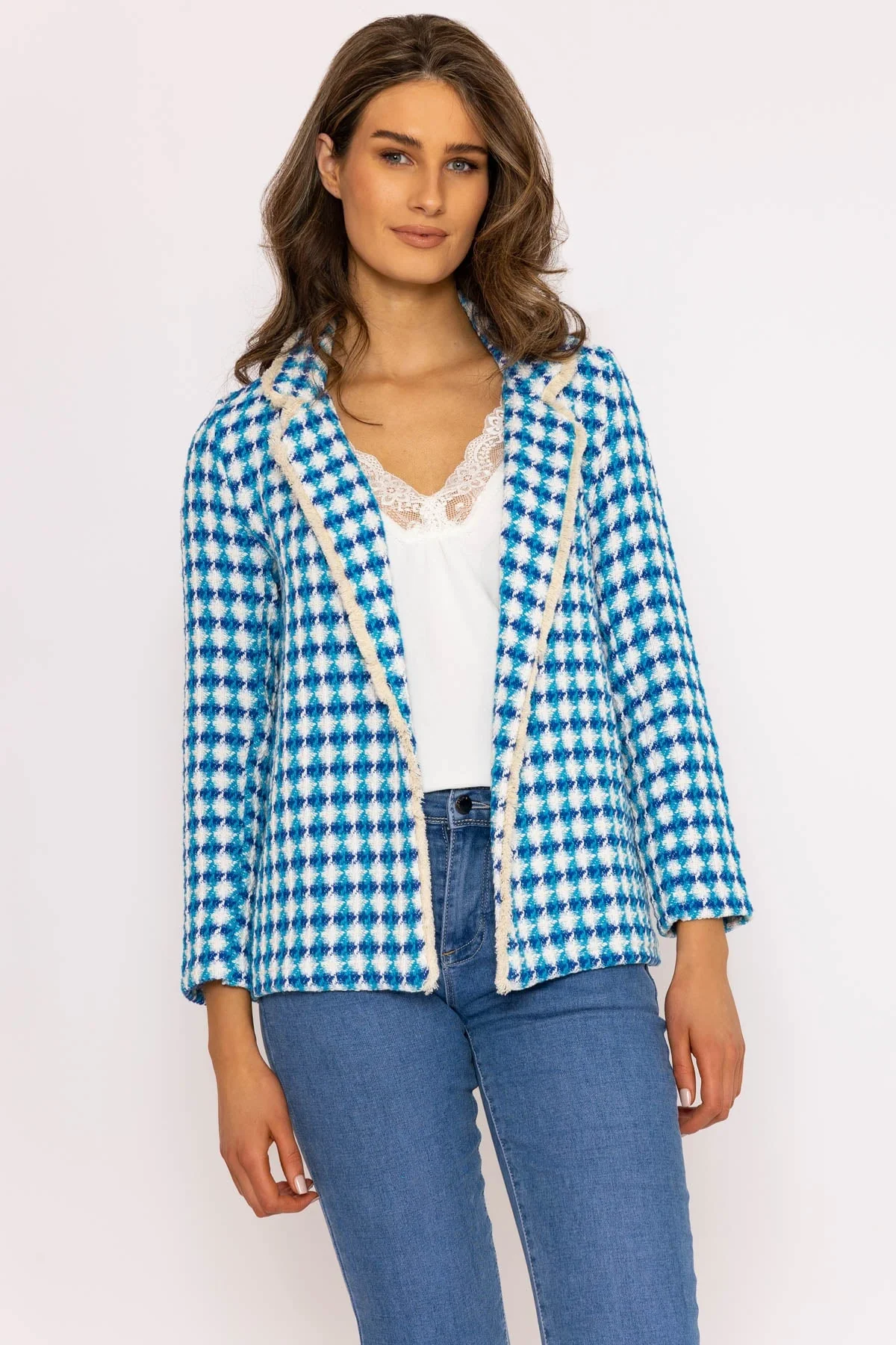 Tweed Blazer in Blue