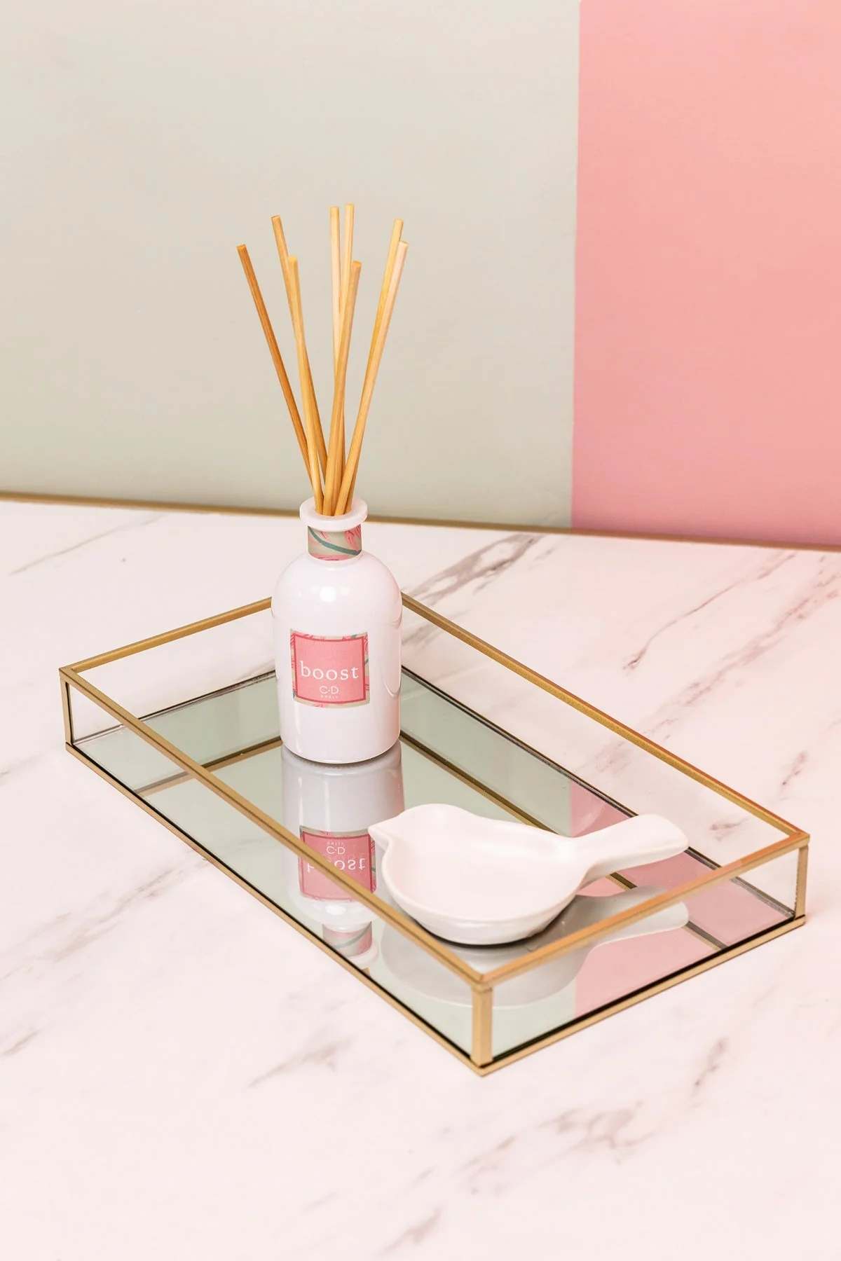 Large Mirrored Glass Jewellery Tray