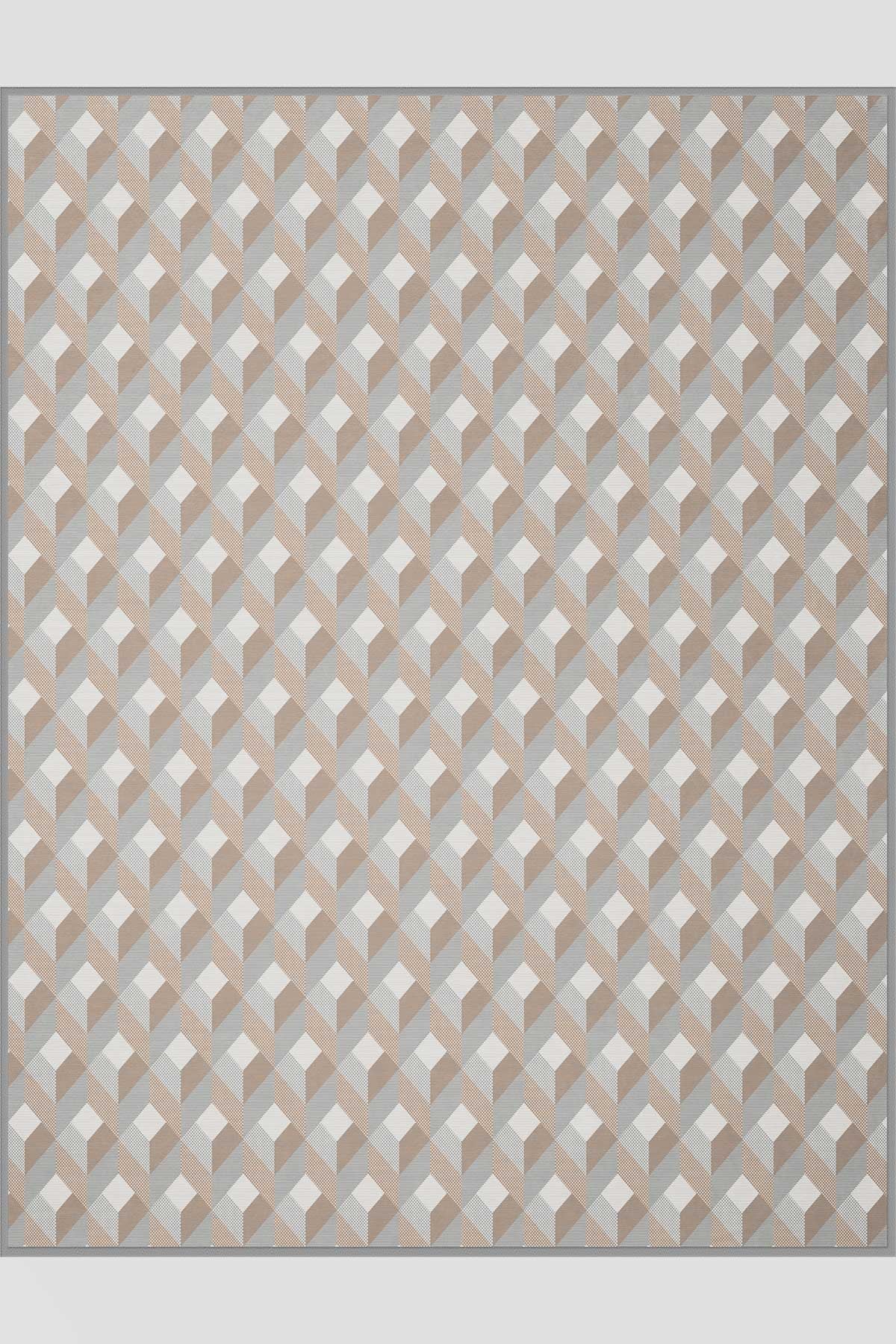 Cream Geometric Throw