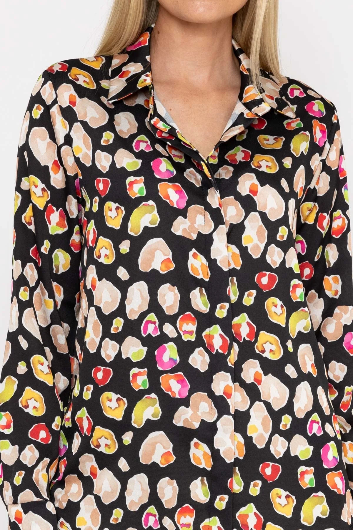 Sateen Shirt in Black Print