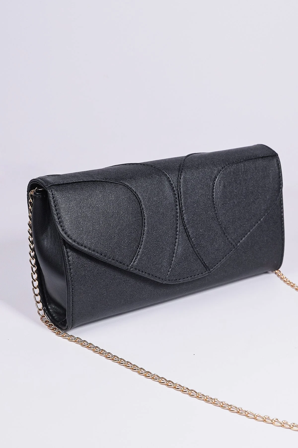 Panel Detail Clutch in Black