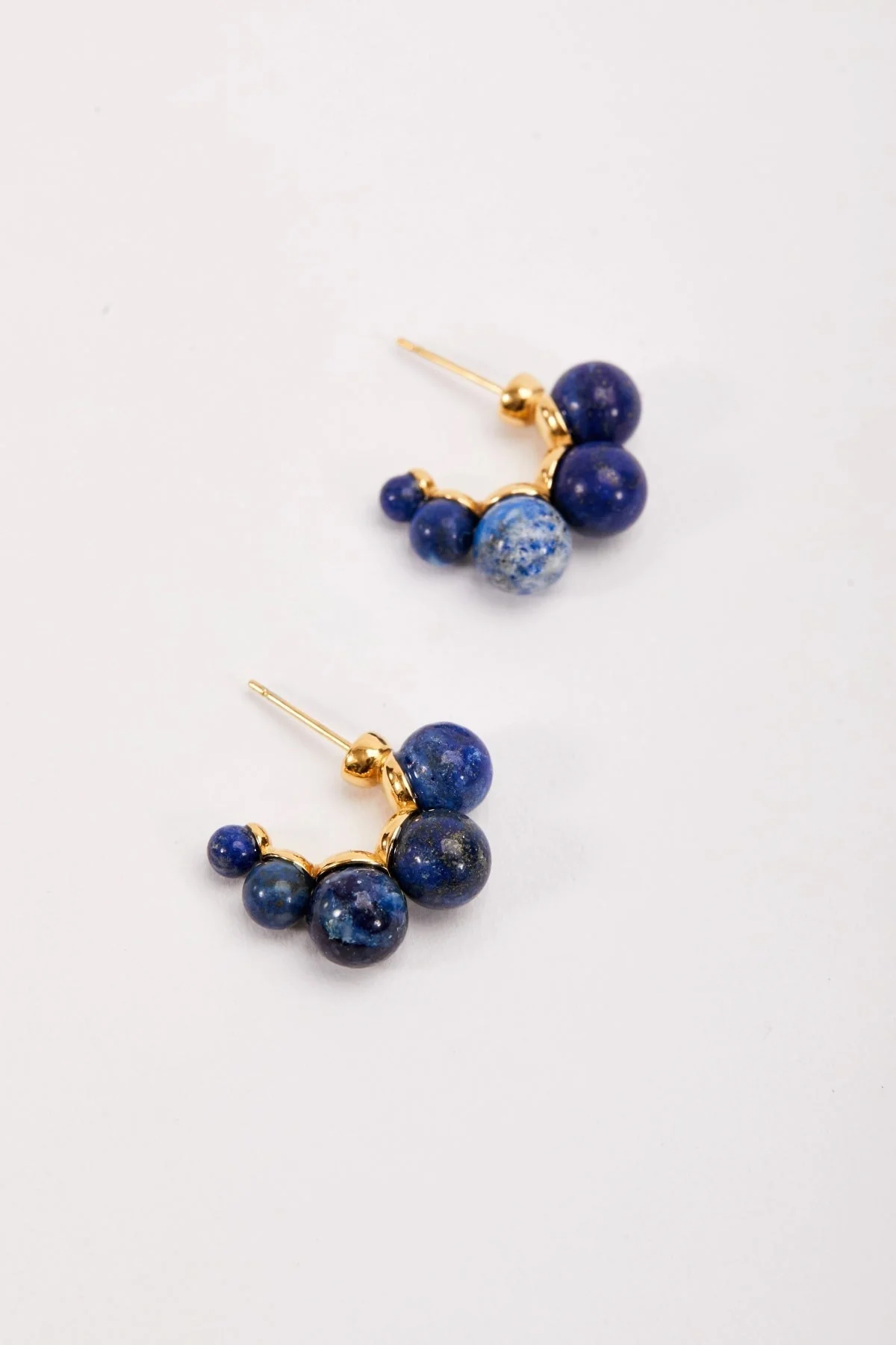Blue Lapis Beaded Earrings