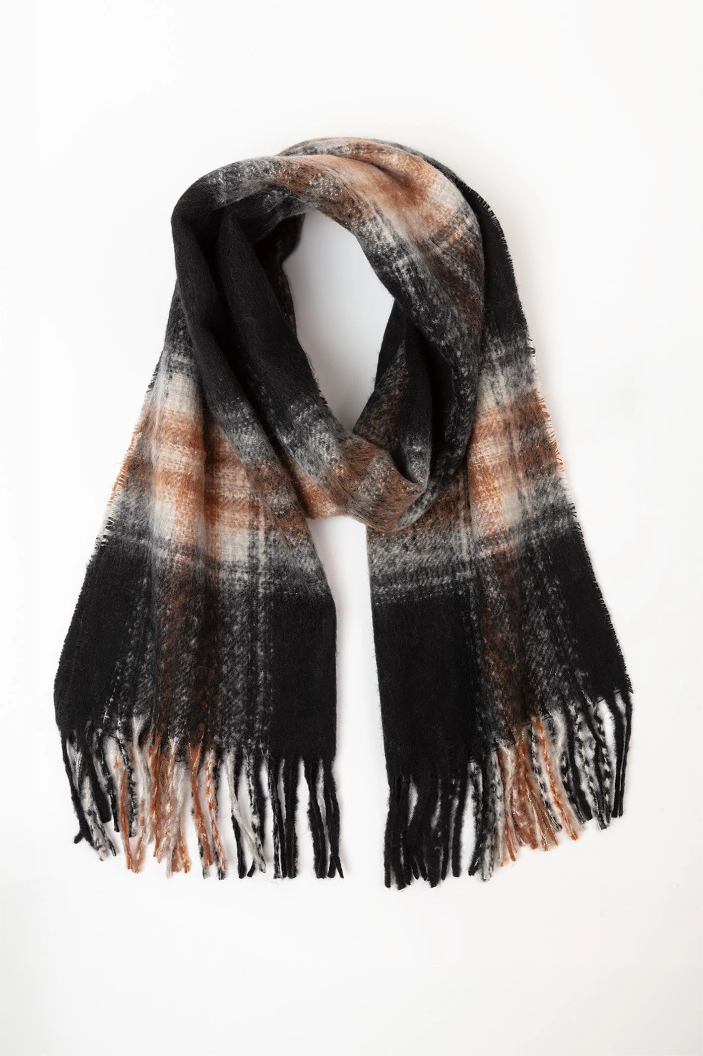 Check Scarf in Black