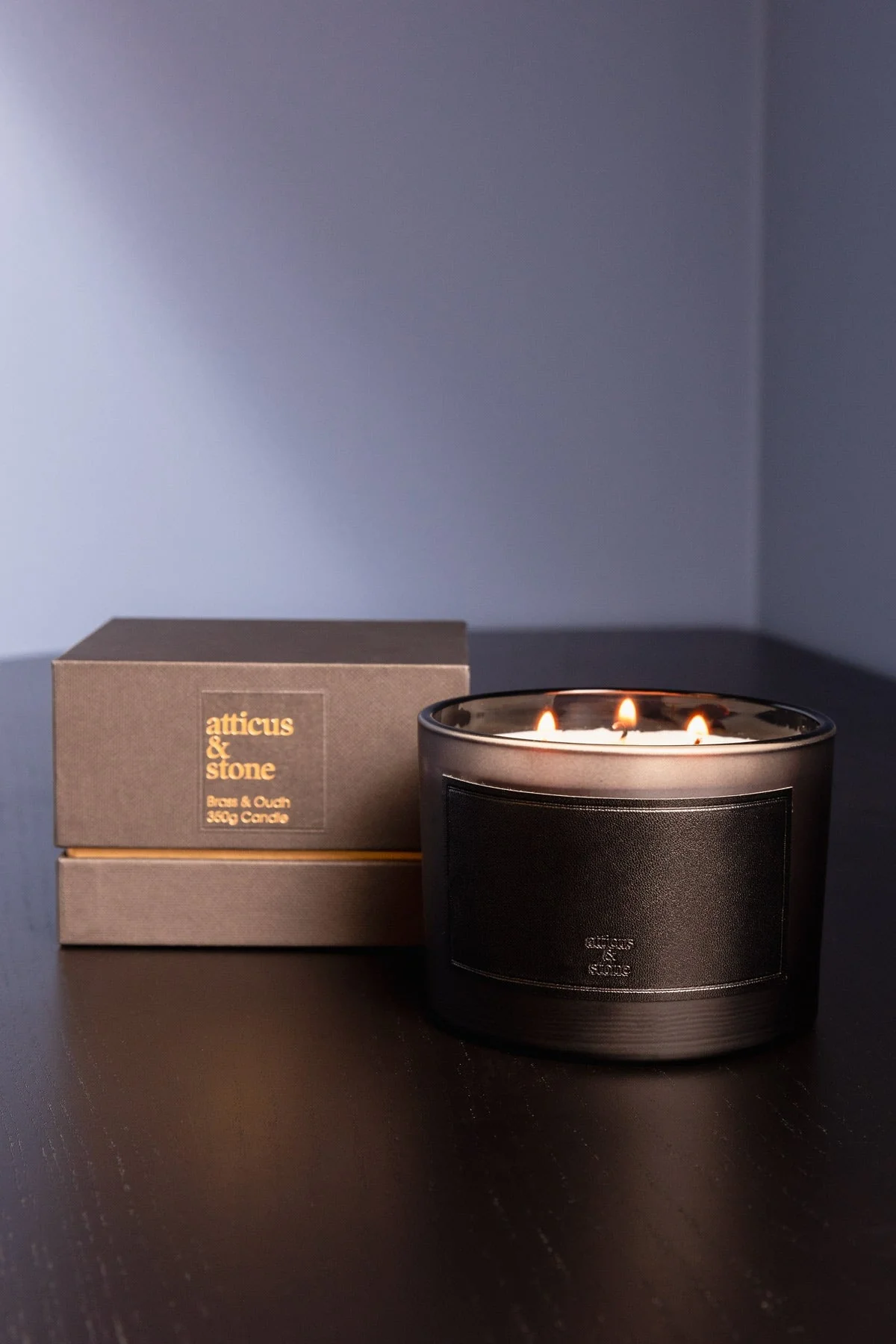 Brass And Oudh 3 Wick Candle