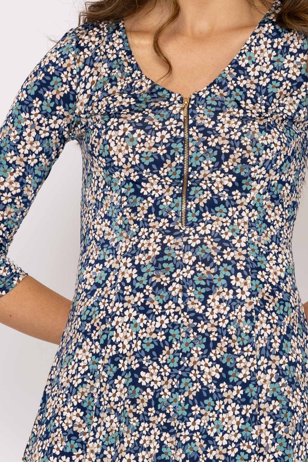 Aoife Dress in Navy Print