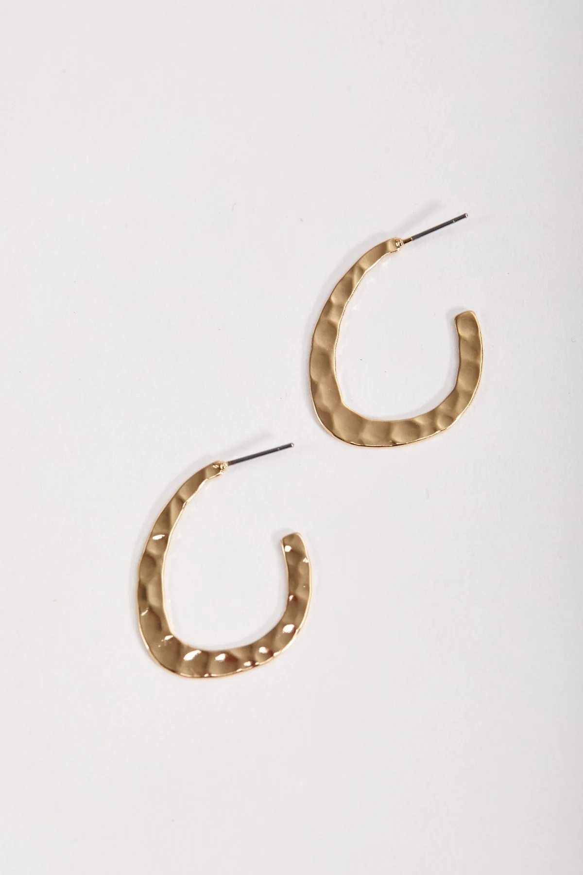 Flat Textured Open Hoop Earrings