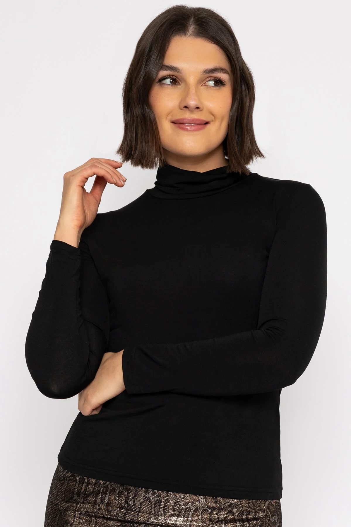Layering Roll Neck in Black
