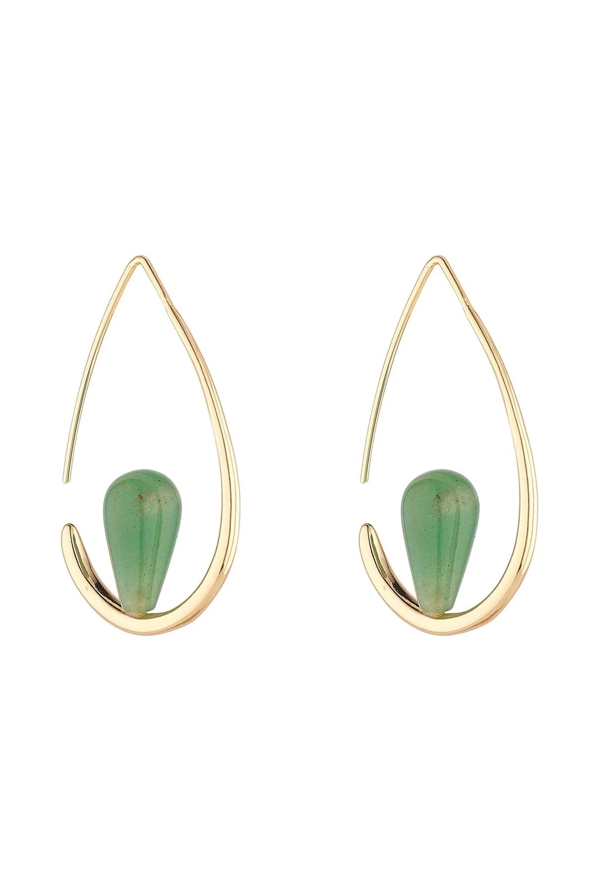 Gia Green Aventurine Hoops