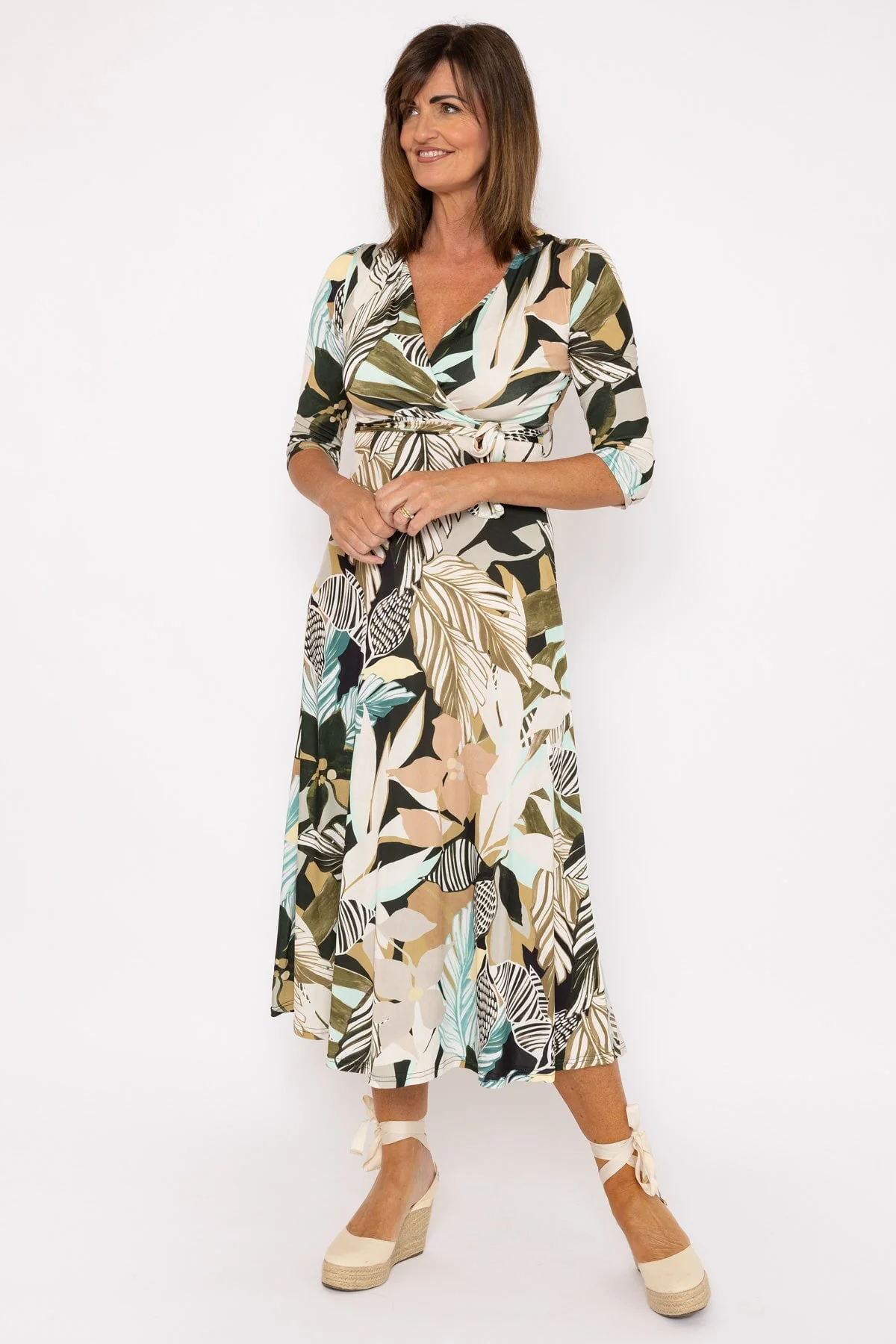 Khaki Print Maxi Dress