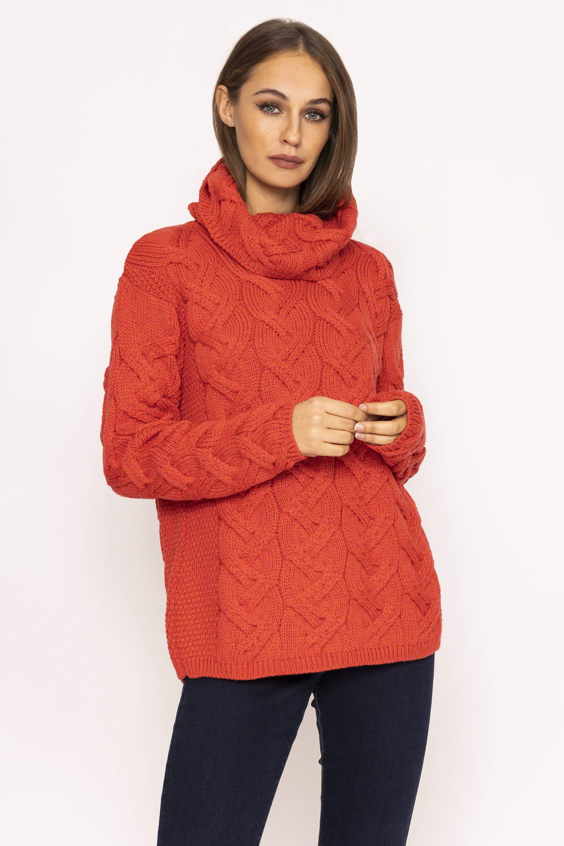 Turtle Neck Sweater in Orange