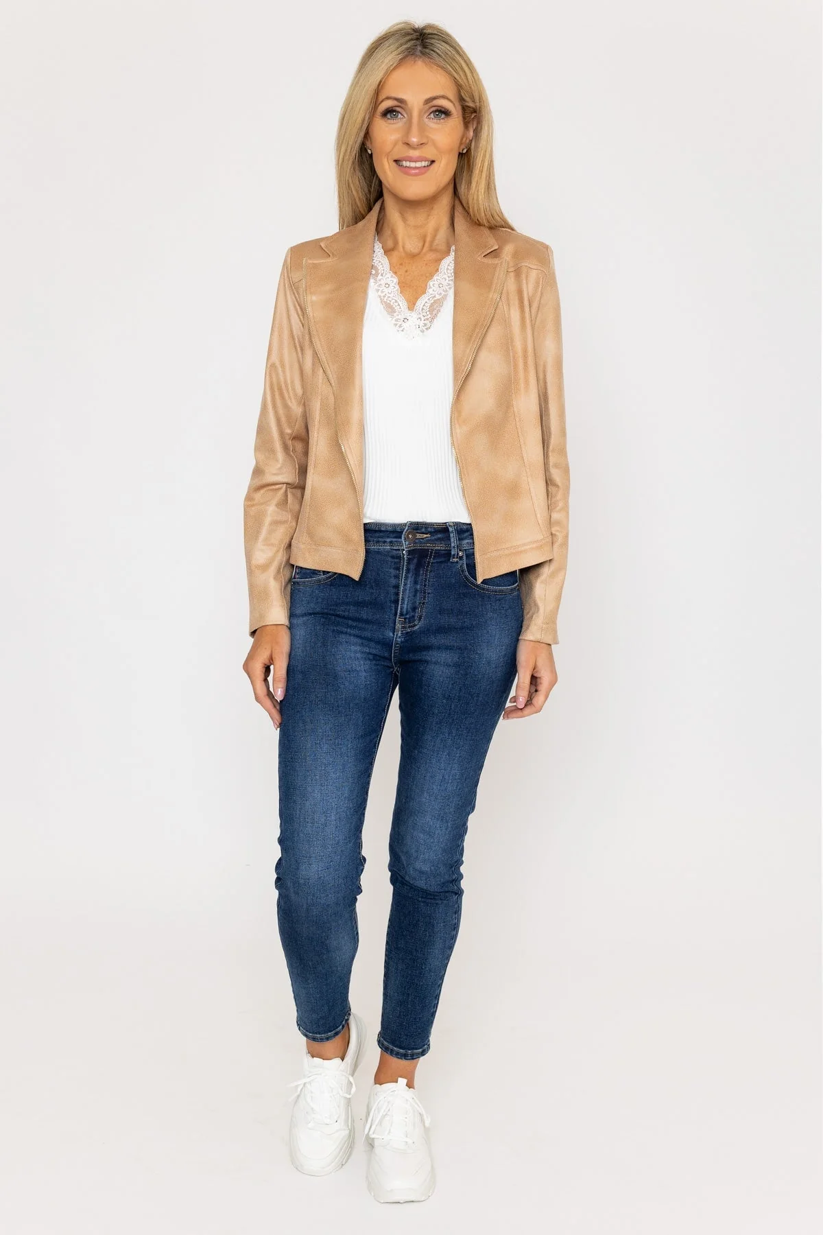Zip Jacket in Camel
