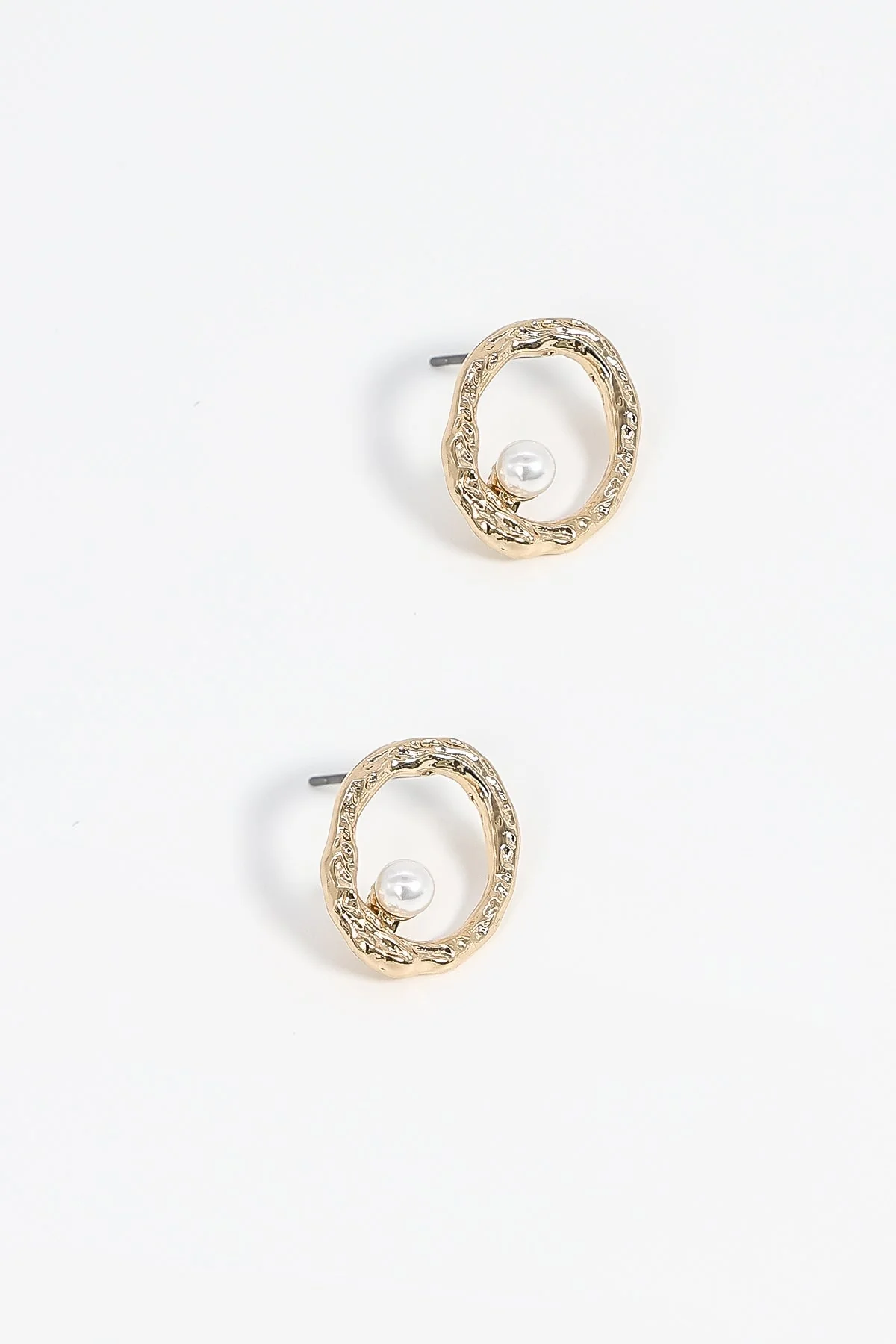 Gold Circle Stud Earrings