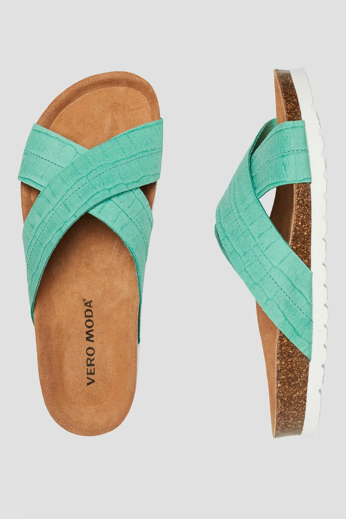 Stina Leather Sandals in Green