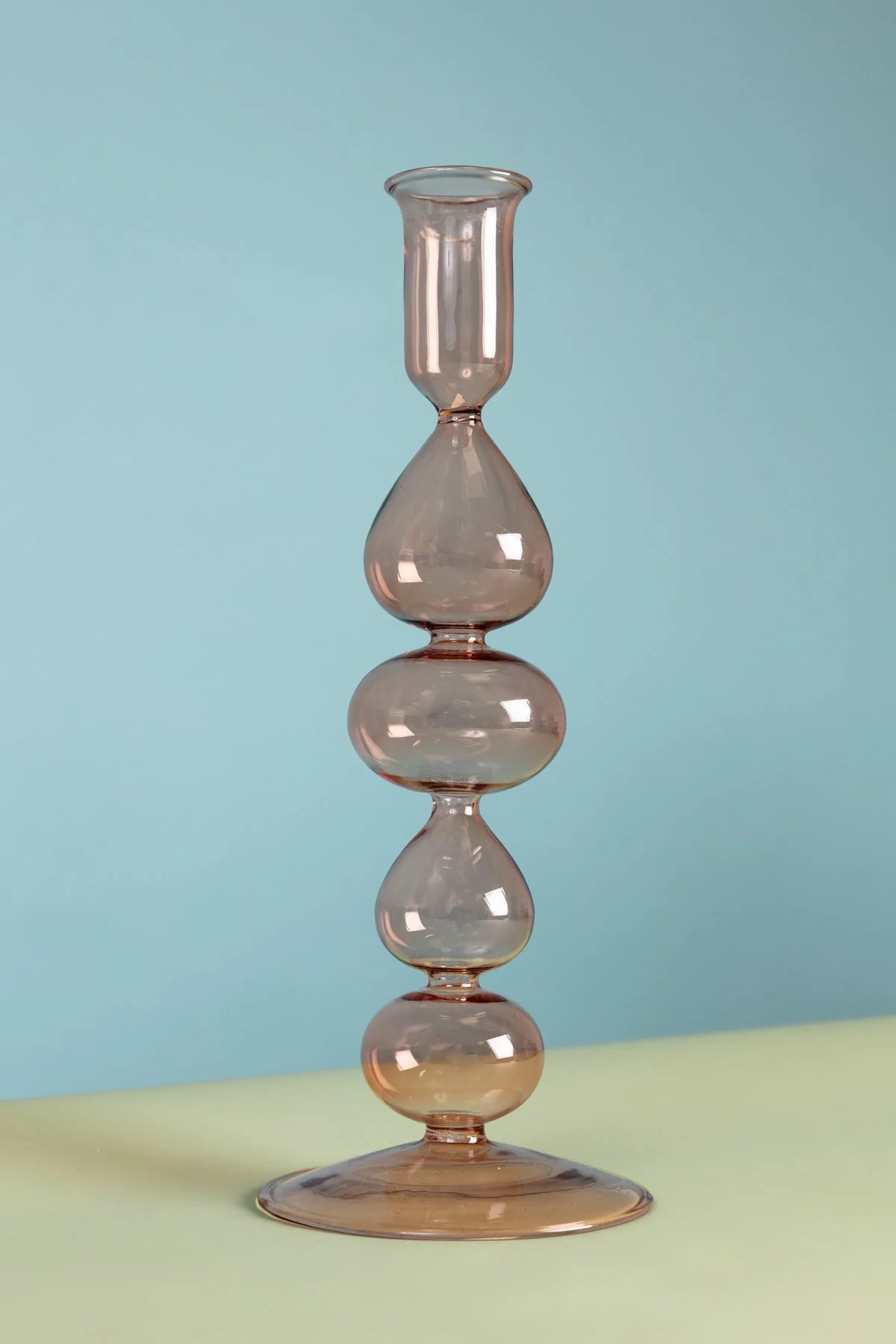 Brown Glass Candle Stand