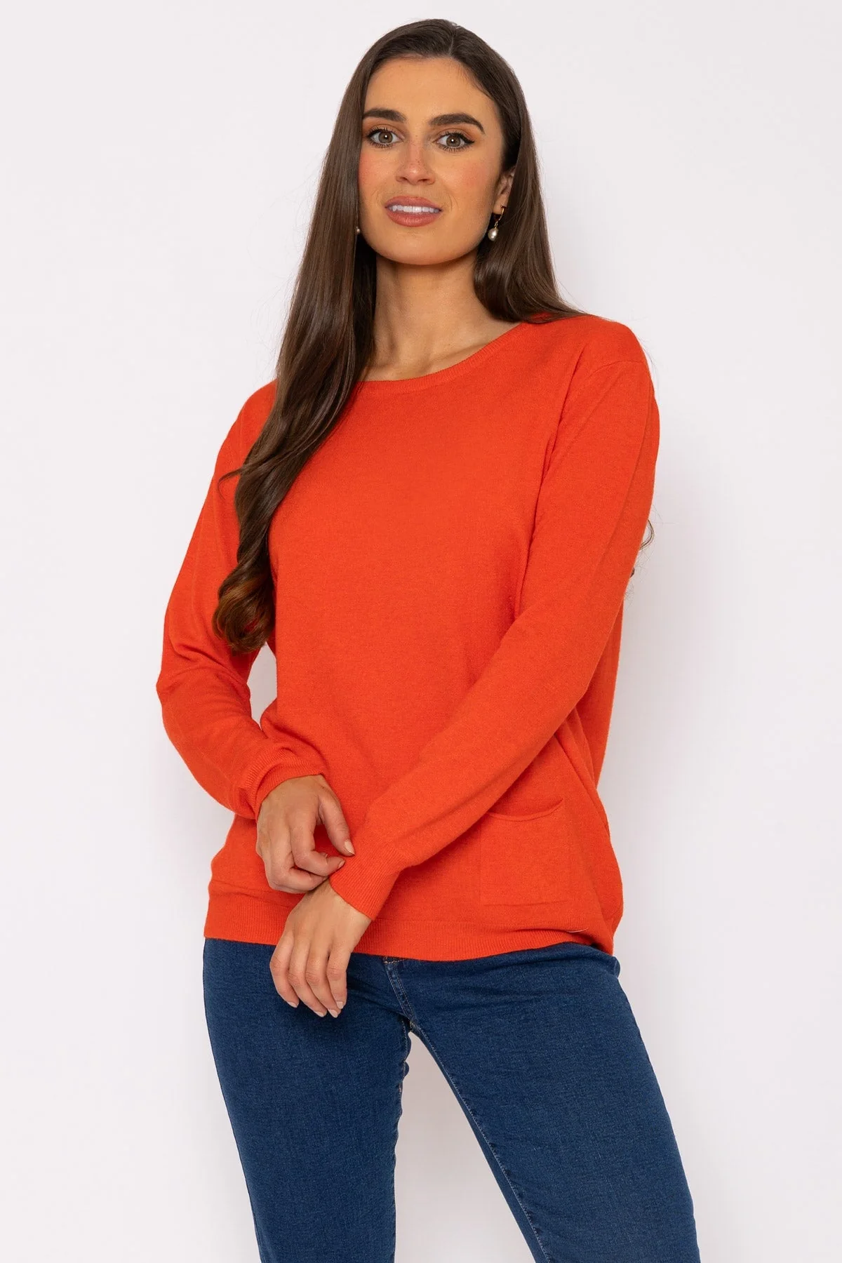 Button Detail Knit in Orange