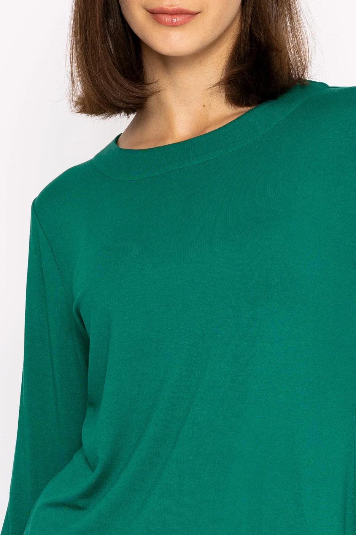 Boat Neck Top in Emerald Green