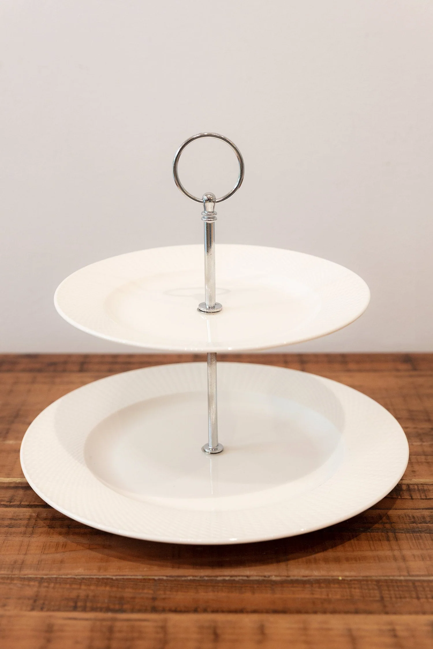 Whiteware 2 Tier Cake Stand