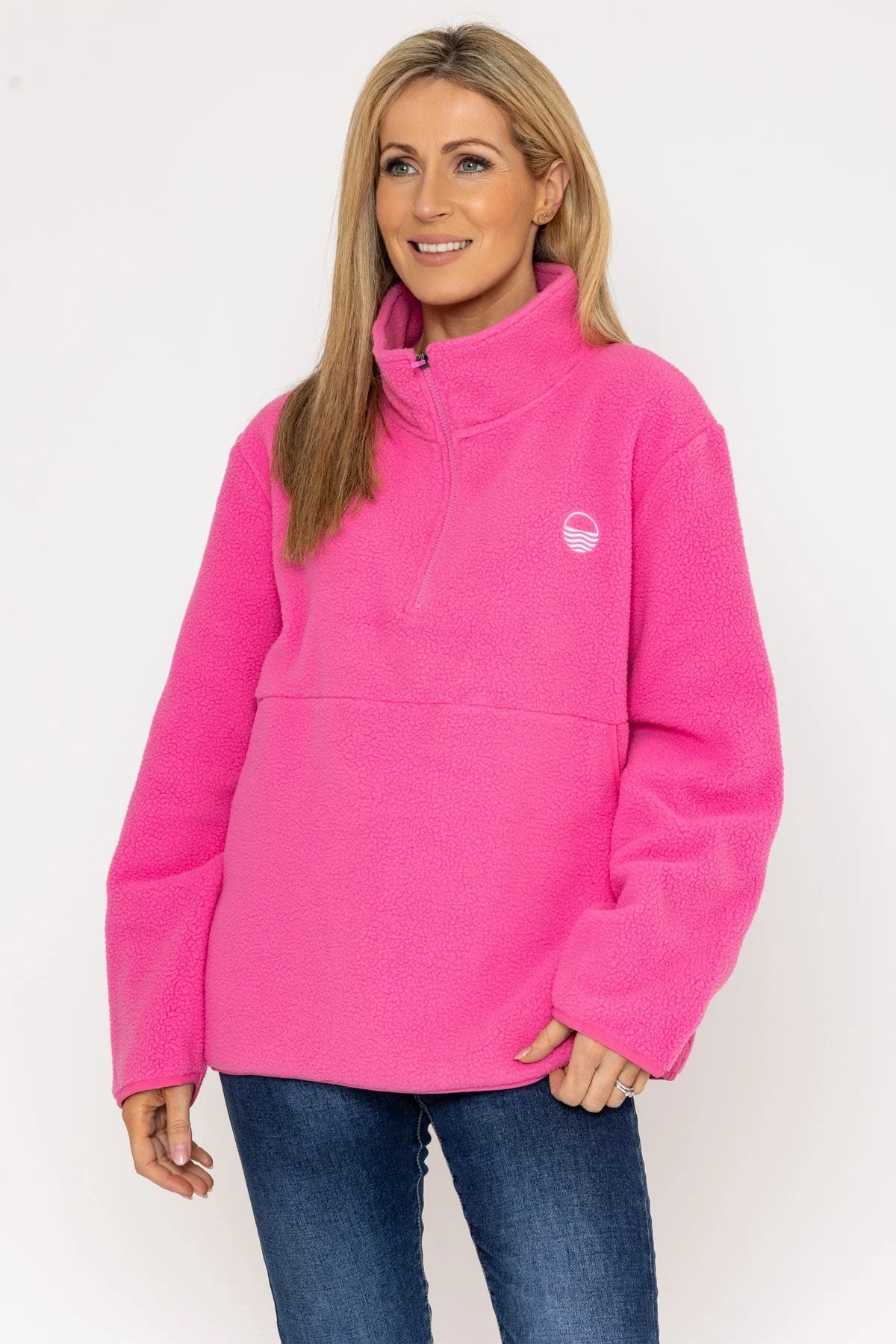 1/2 Zip Teddy Fleece in Pink