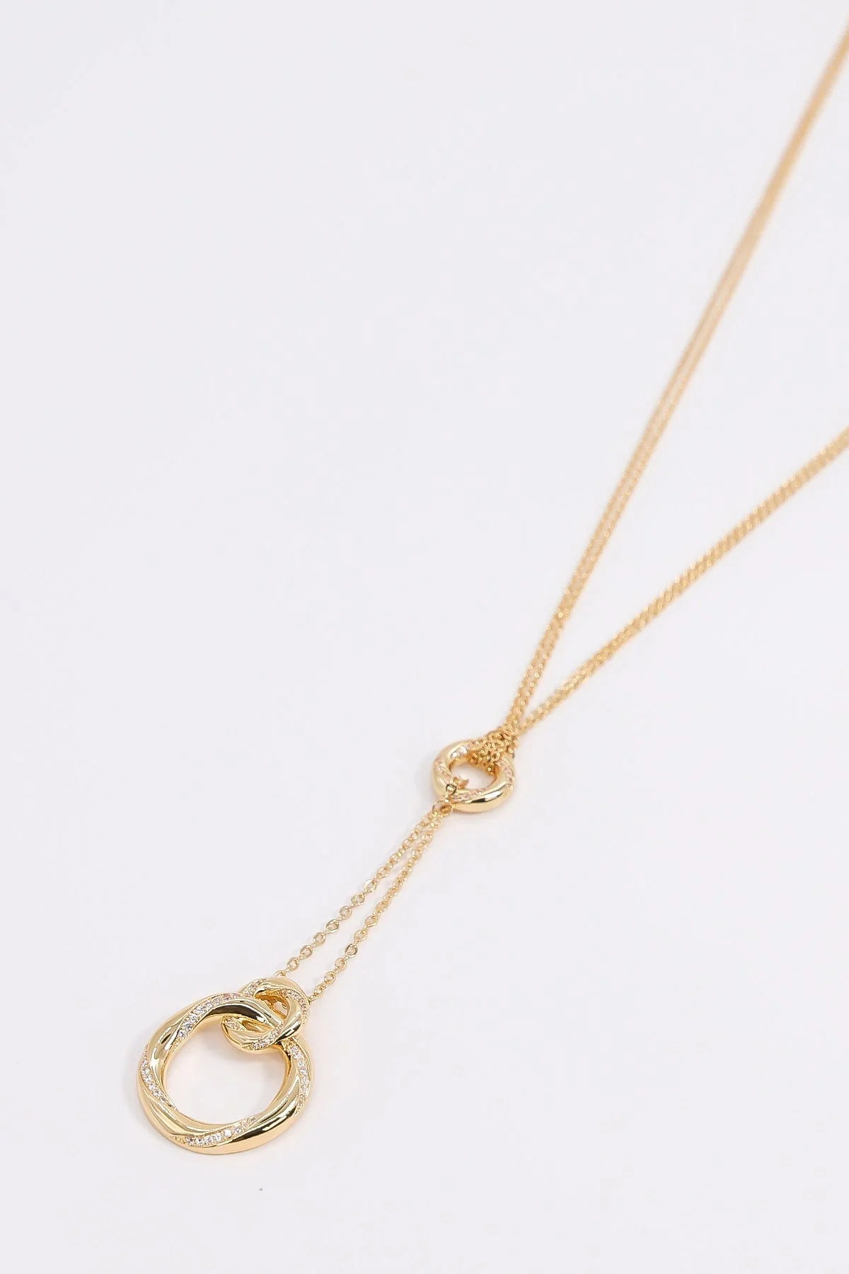 Wrapped Diamante Necklace in Gold