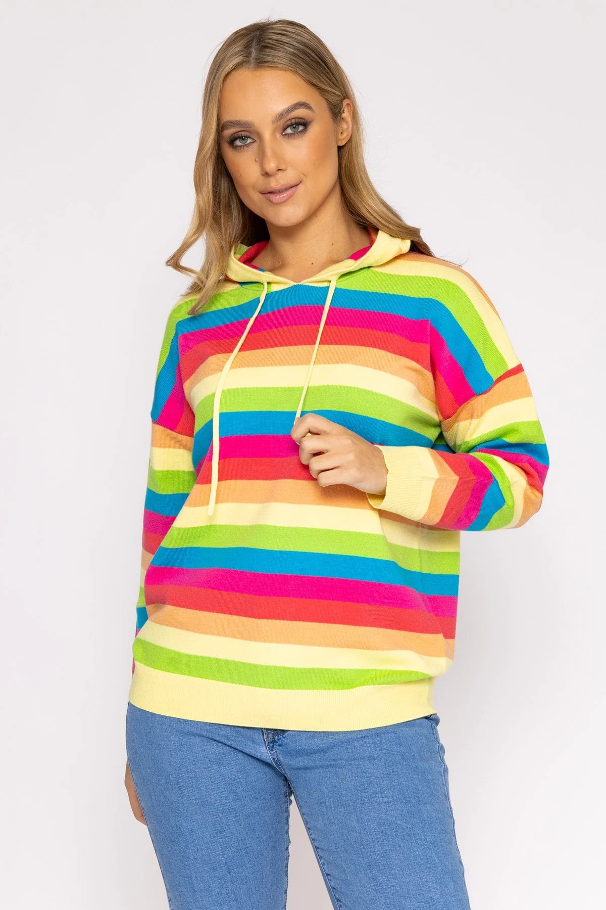 Stripe Hoody in Multi Print