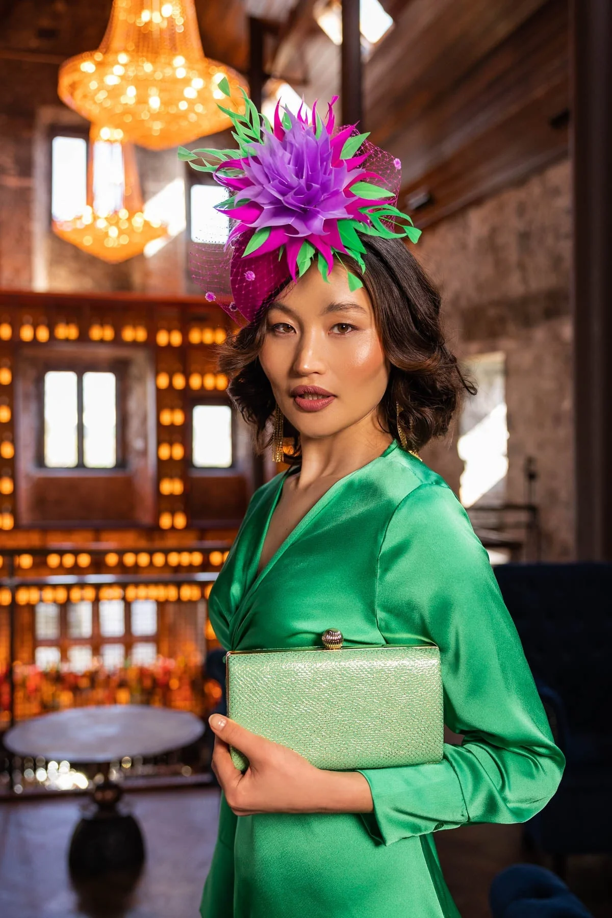 Metal Frame Evening Bag in Mint