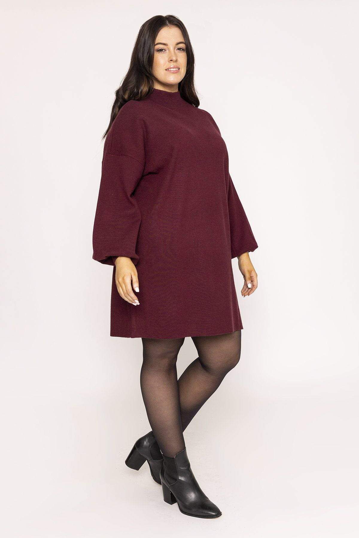 Curve - Nancy Dress in Burgundy