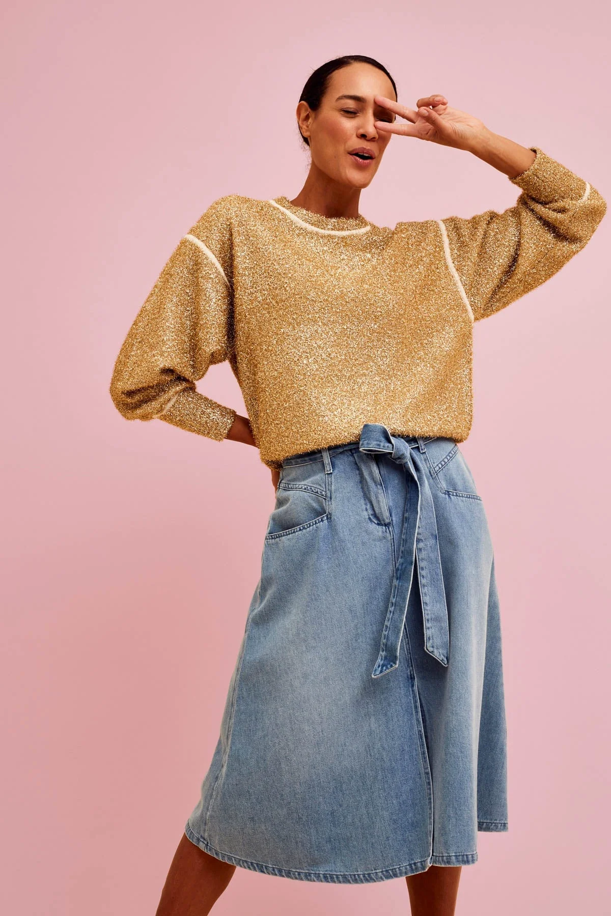 Inoa Midi Denim Skirt