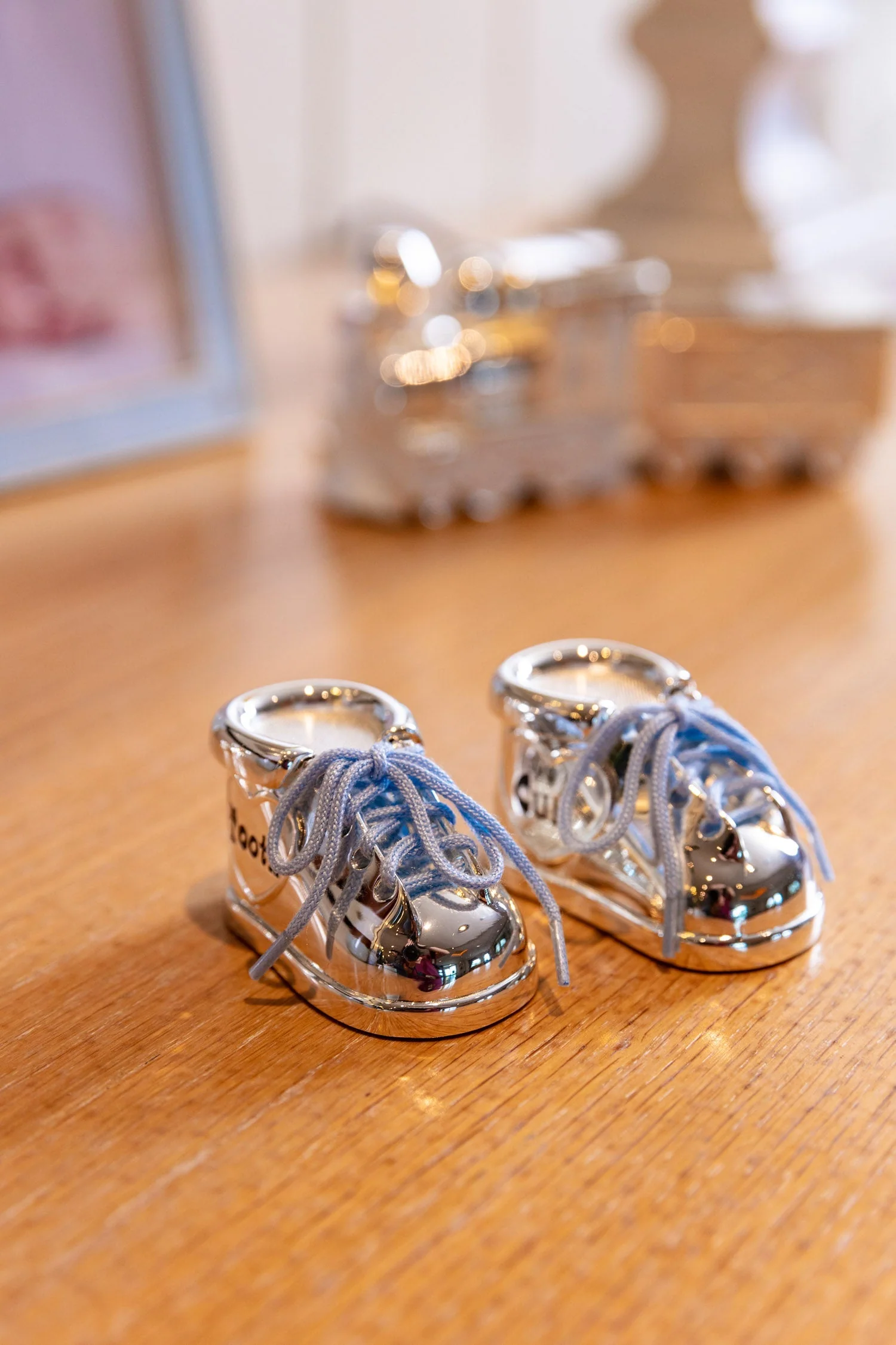 Silver Baby Boy Booties Tooth & Curl