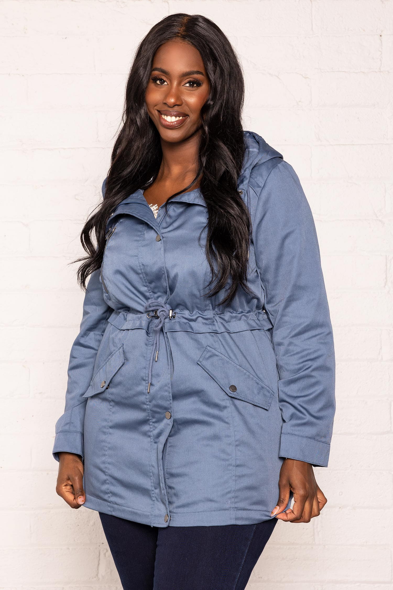 Curve - Long Parka in Blue