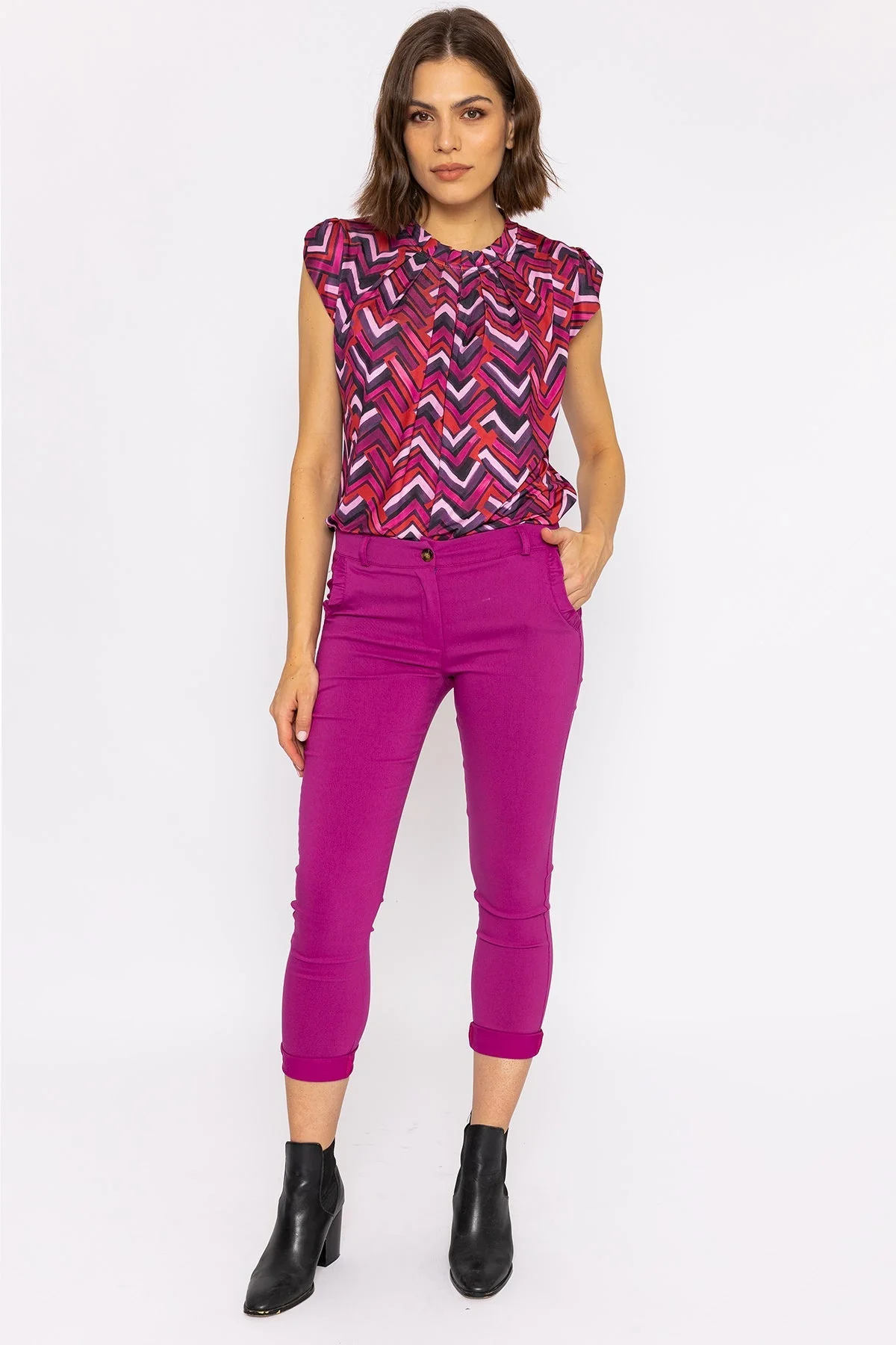 Bengaline Trousers in Magenta