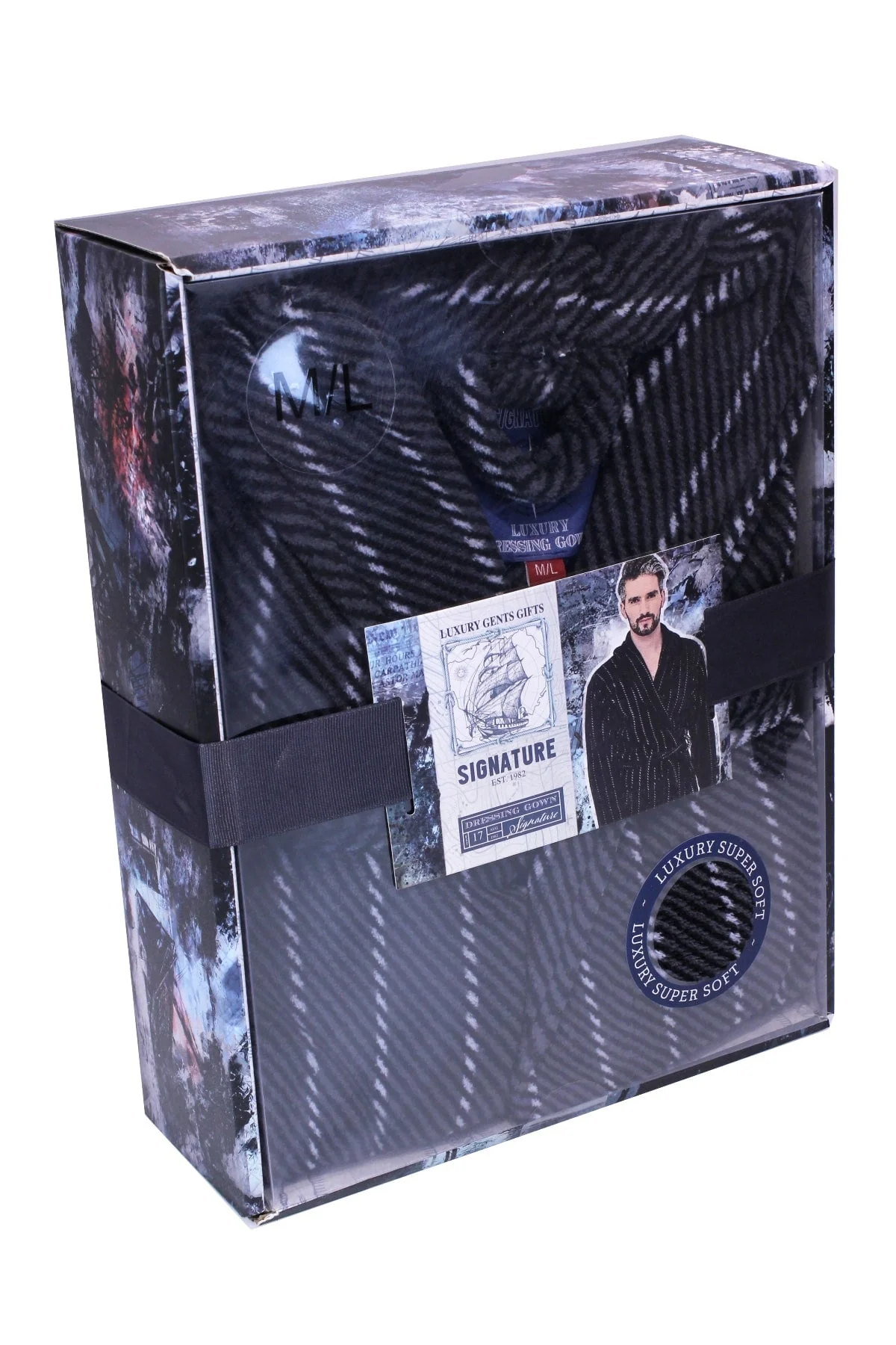 Mens Luxury Dressing Gown in Charcoal