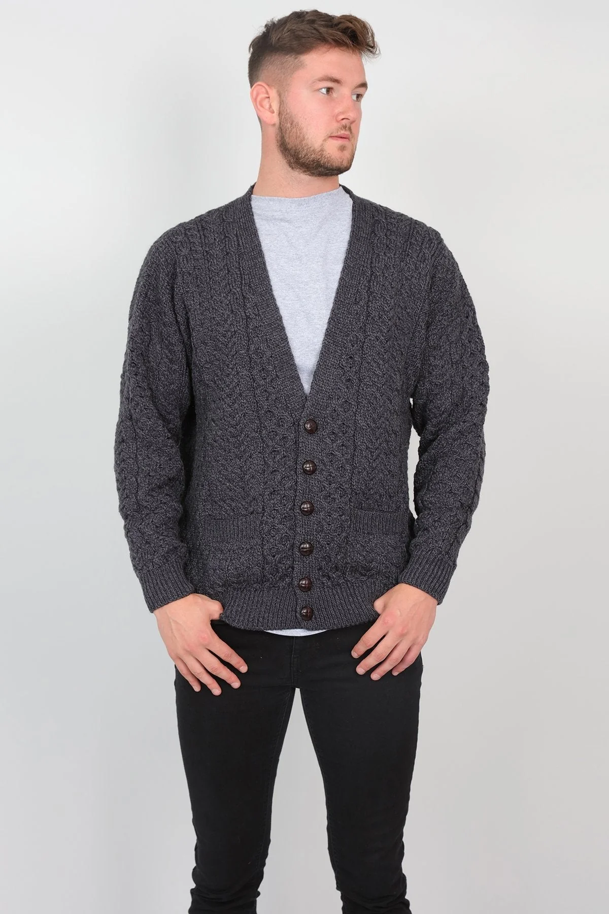 Mens V Neck Cardigan