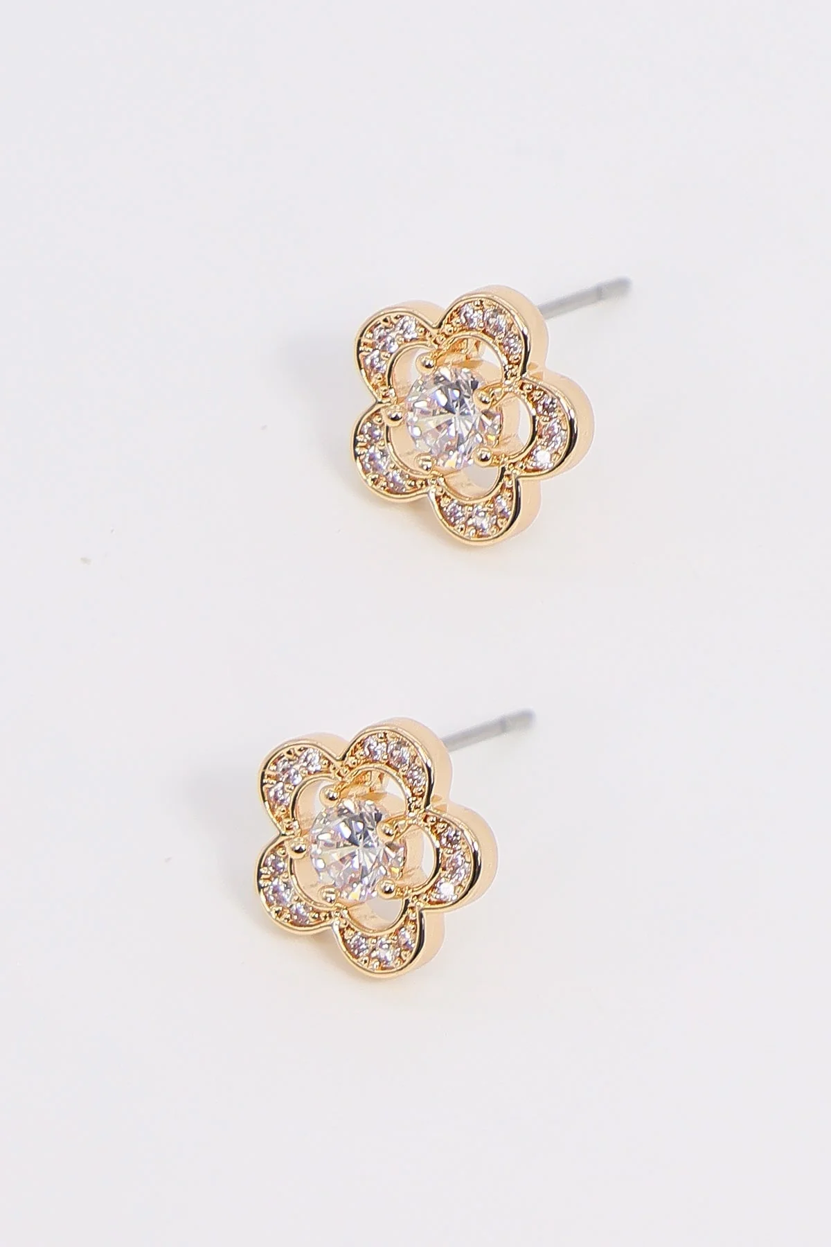 Flower Earrings in Gold