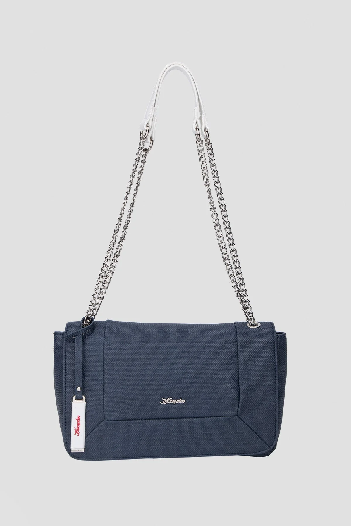 Shoulder Bag with Chain Strap in Navy
