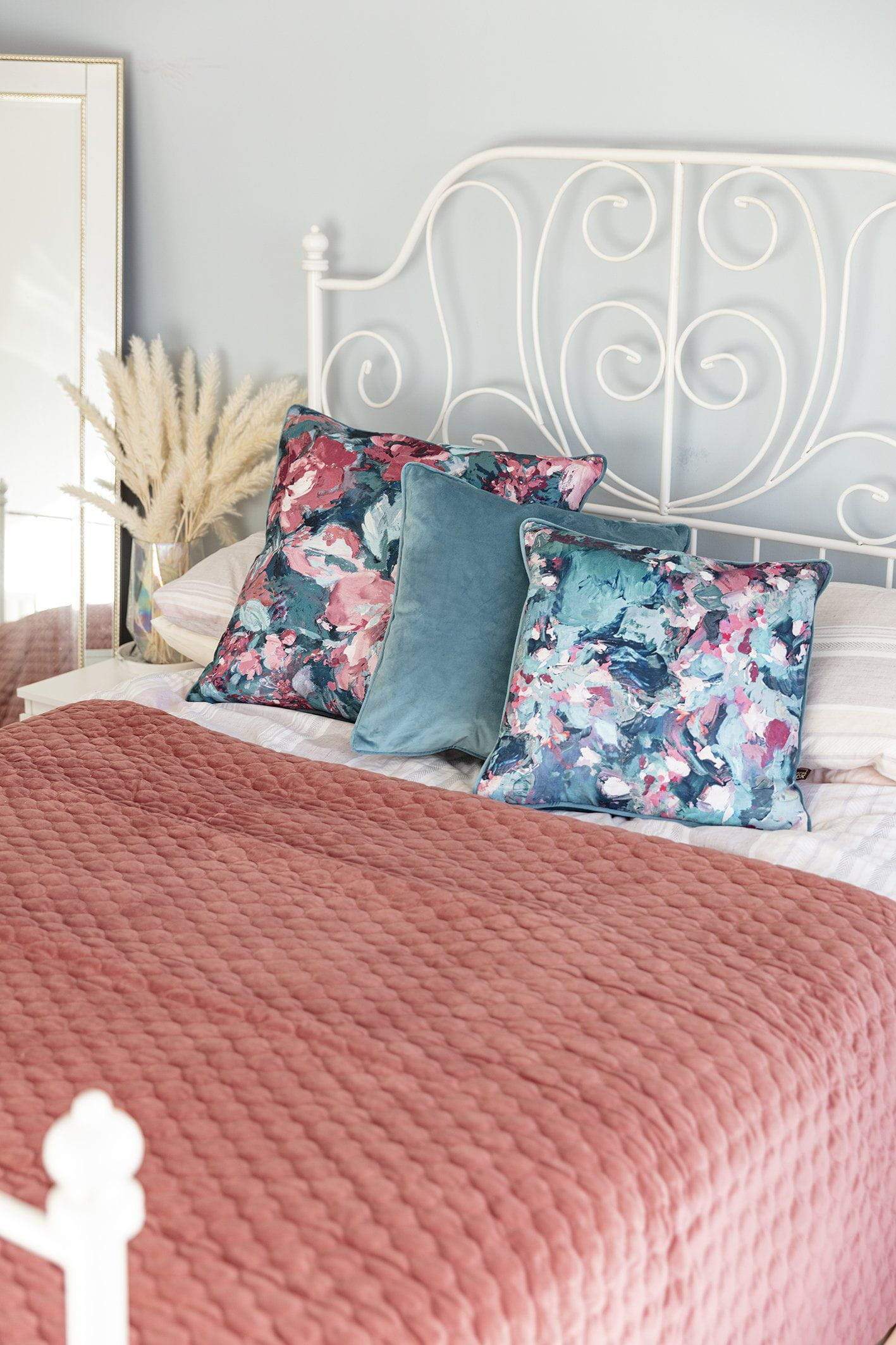 Indie 58x58cm Cushion in Blush and Sage