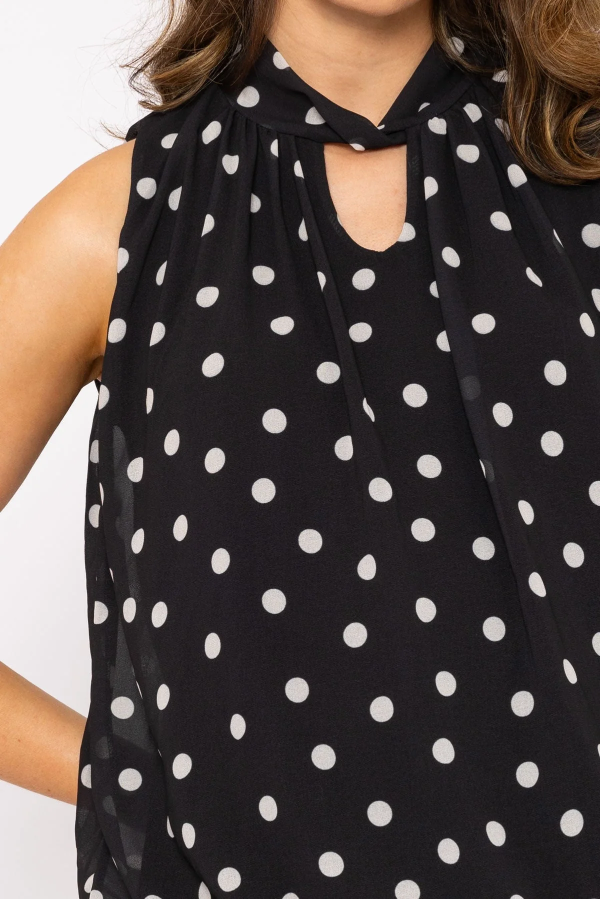 Knot Neck Halter Top in Black Print