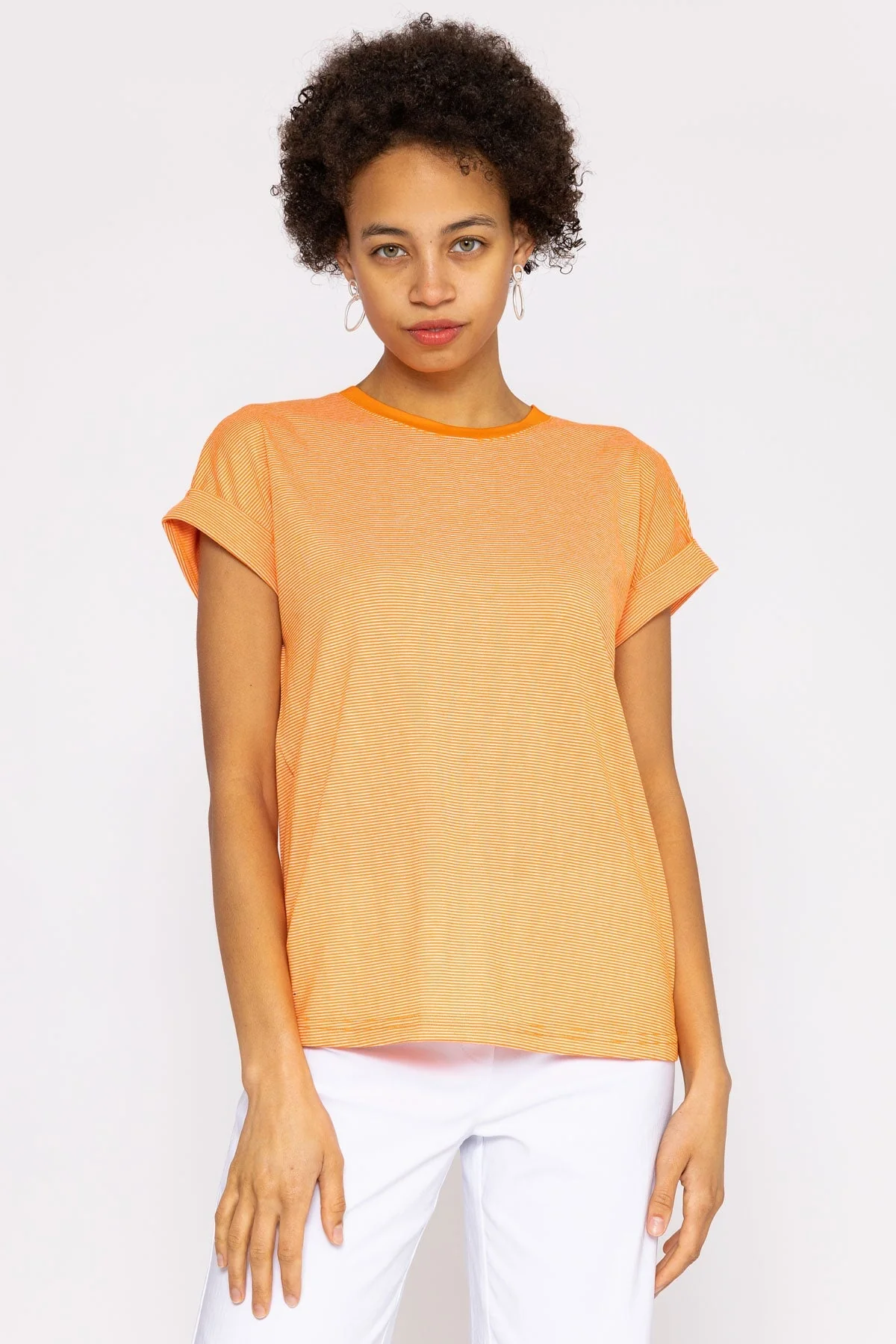 Stripe Tee in Orange