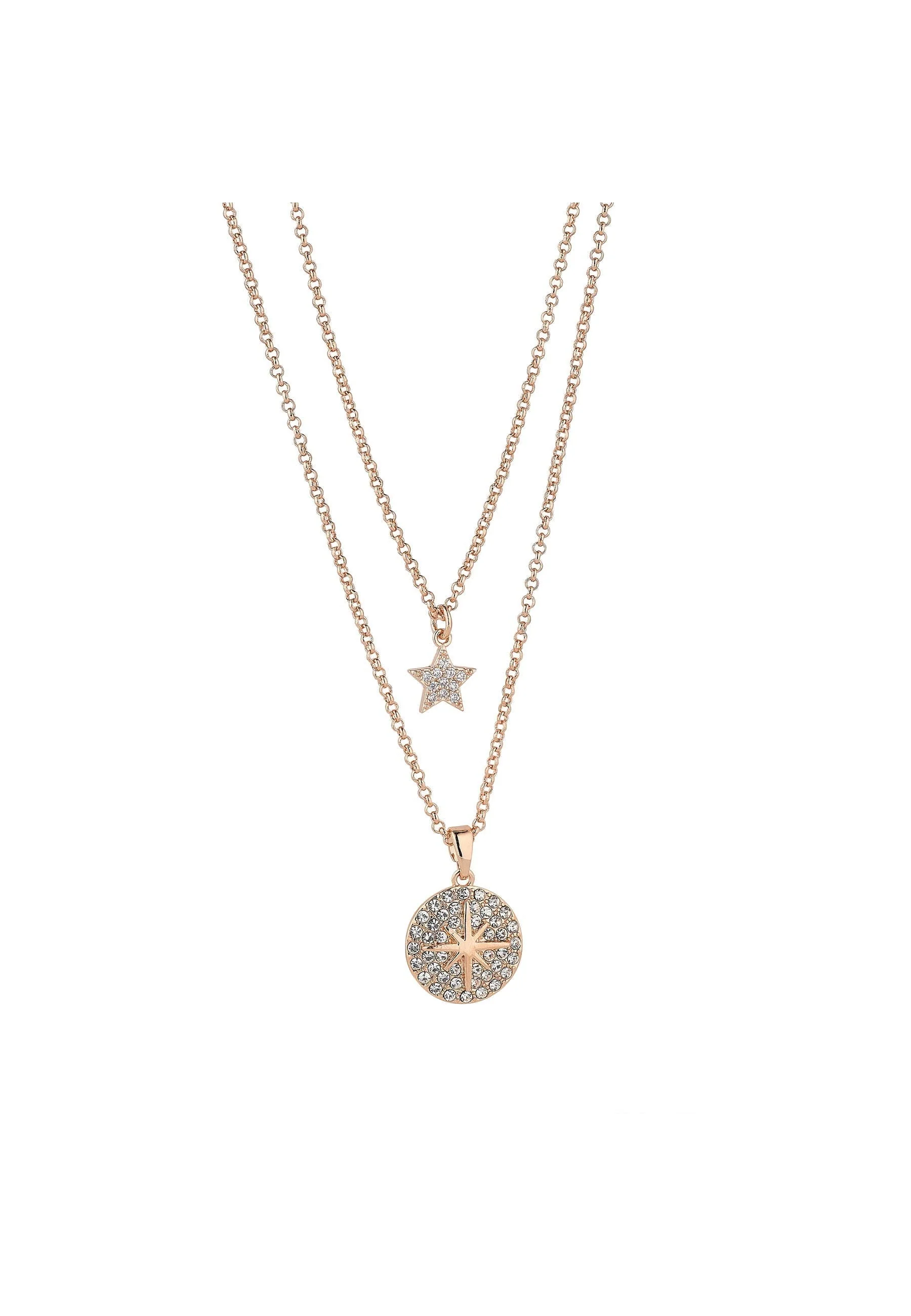 Star Layered Rose Gold Necklace