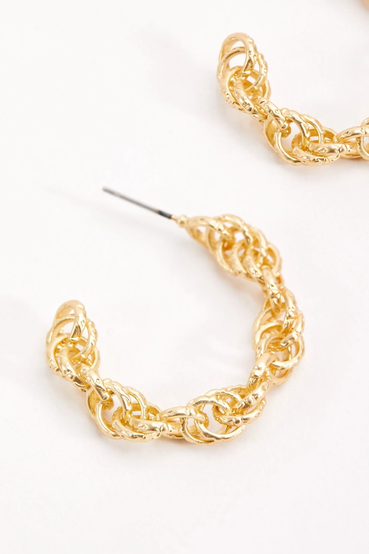 Open Hoop Chain Earrings