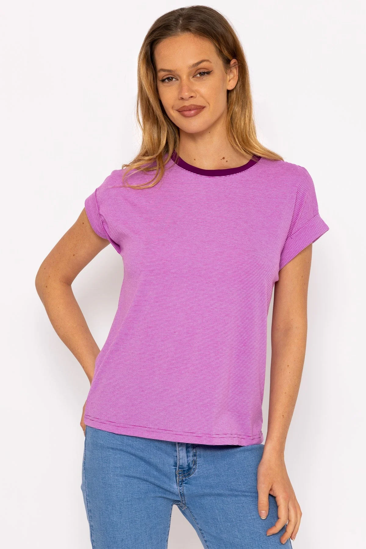 Stripe Tee in Purple