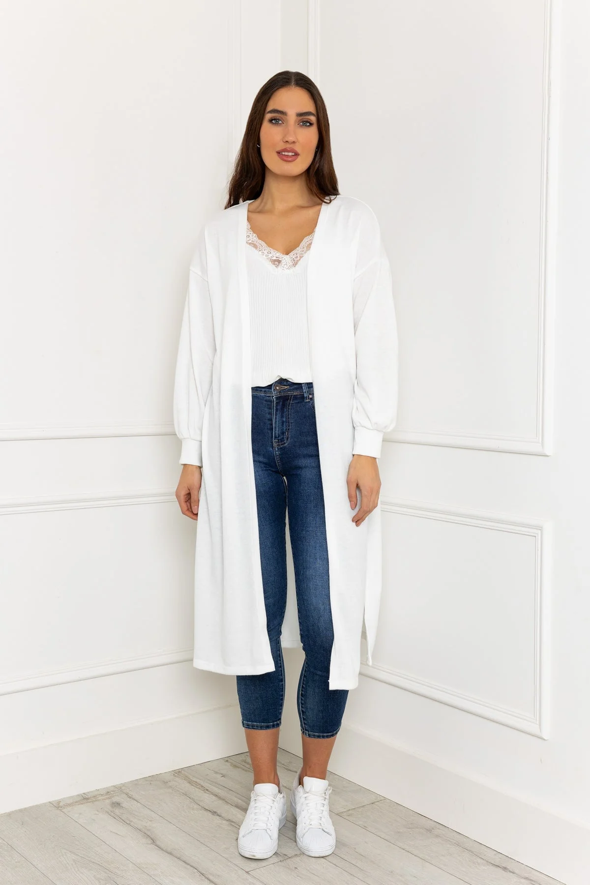 Long Cardgian in White