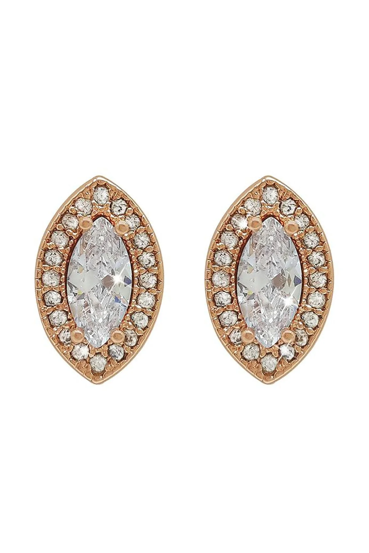 Rose Gold Marquise Cut Earrings