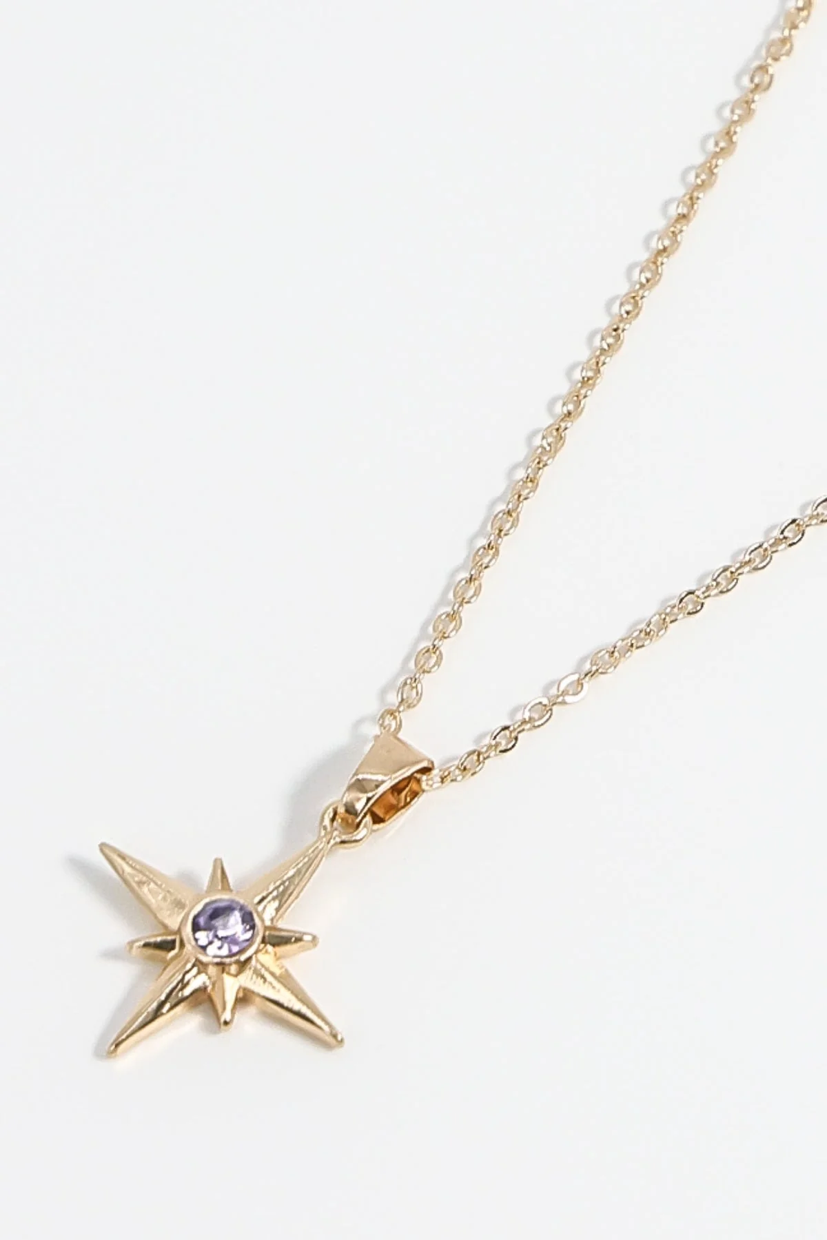 Purple Stone Star Necklace