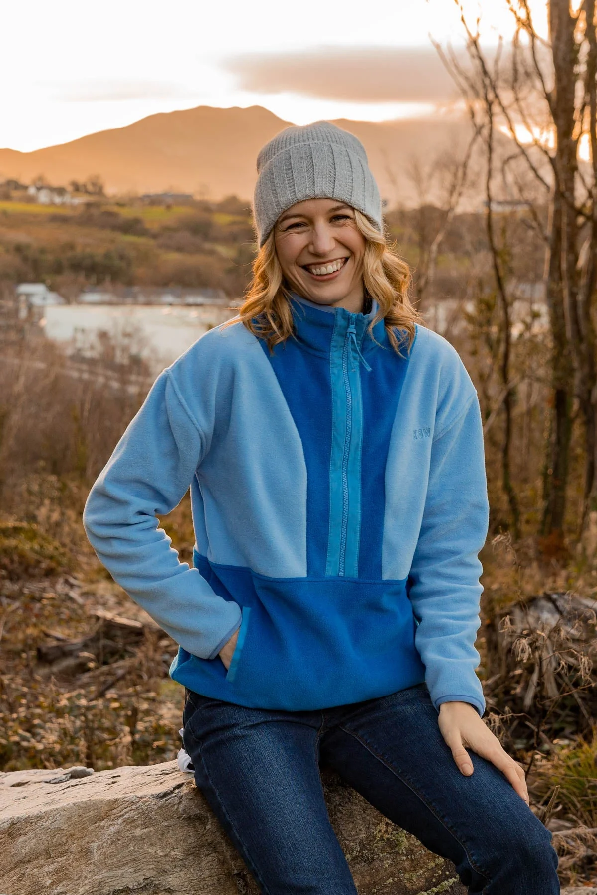 1/2 Zip Fleece in Blue