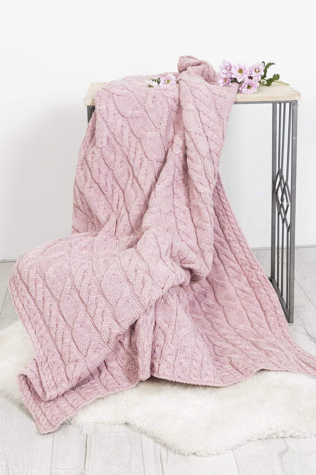 Super Soft Merino Throw in Pink