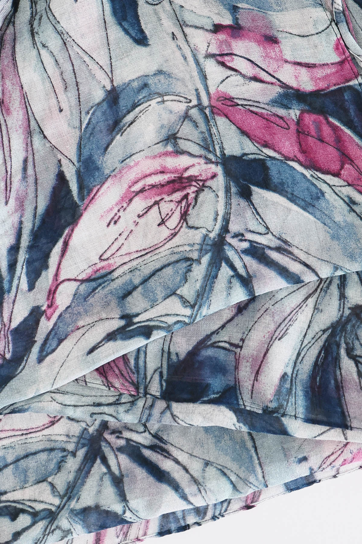 Wild Flower Scarf in Blue