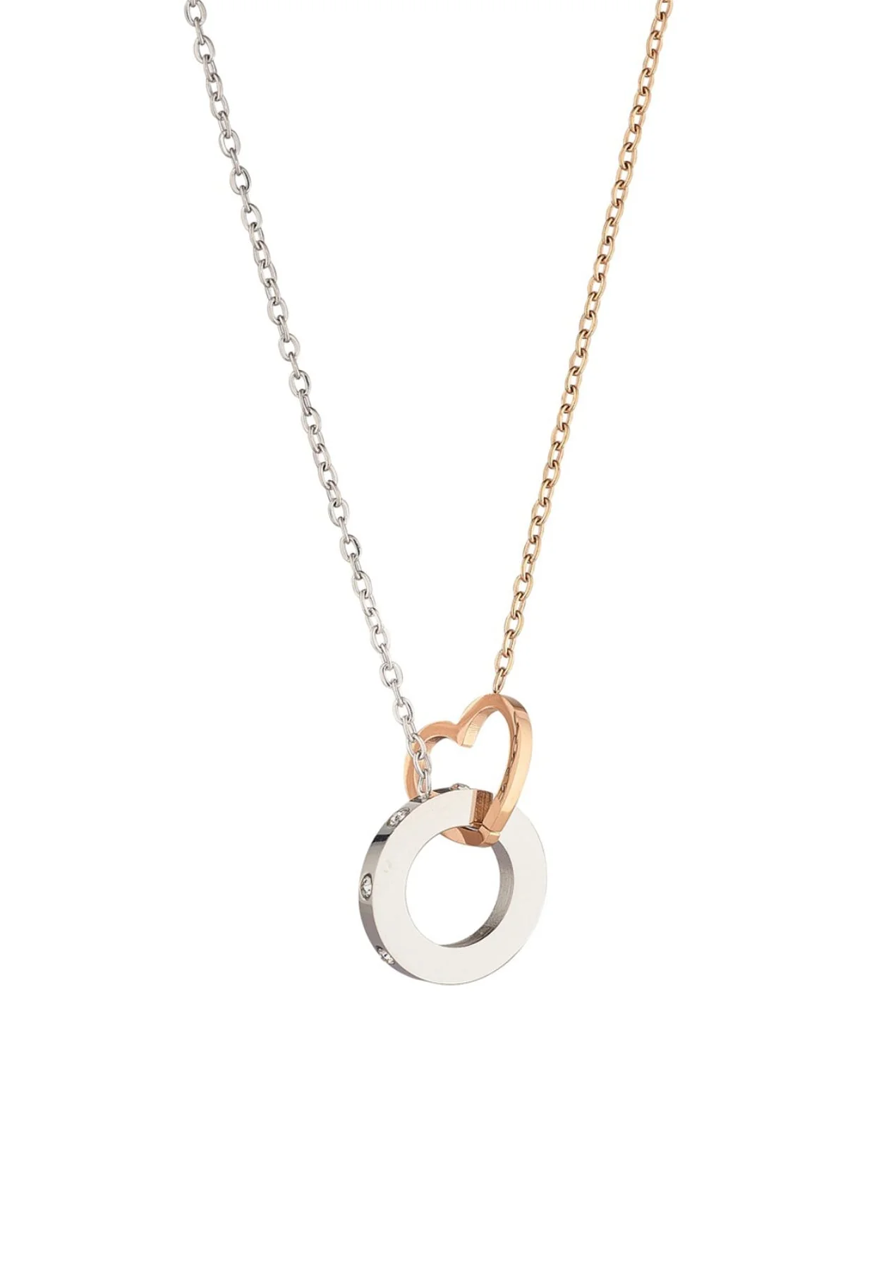 Interlinking Heart and Circle Necklace