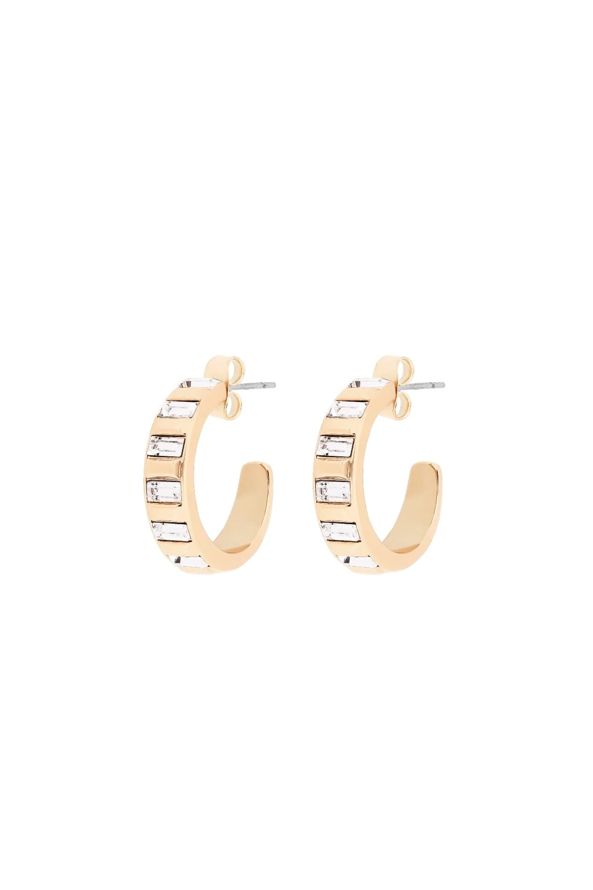 Art Deco Hoop Earrings in Gold